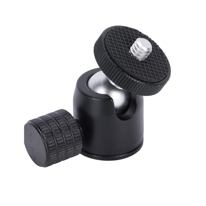Mini Statief Balhoofd met 1/4 Inch Schroef en Hot Shoe Mount Adapter voor DSLR Camera Ring gray