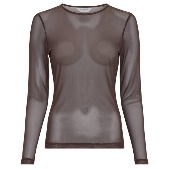 MSCH Copenhagen Mschjanie Illenora Top Tops & T-shirts Dames - Shirt - Bruin - Maat L/XL
