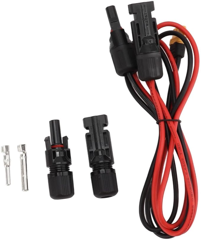Zonnepaneel Adapterkabel - XT60 Kabel - Energie Opladen - Brede Compatibiliteit - 30-104 cm - Zwart