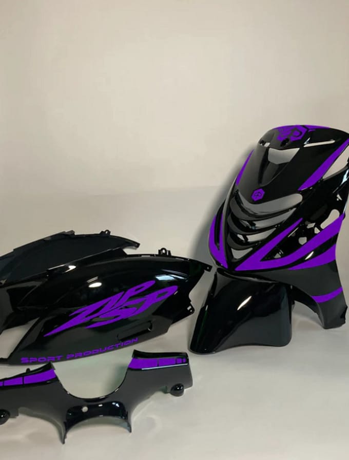 Piaggio Zip Stickerset - Sport Production - Paars