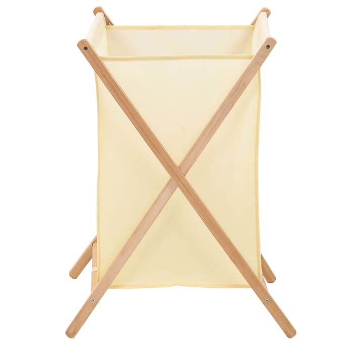 vidaXL - Wasmand - 42x41x64 - cm - cederhout - en - stof - beige