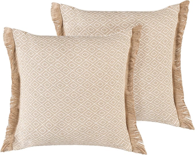 LONAR - Sierkussen set van 3 - Zandbeige - 45 x 45 cm - Polyester