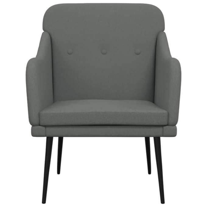 vidaXL - Fauteuil - 63x76x80 - cm - stof - donkergrijs