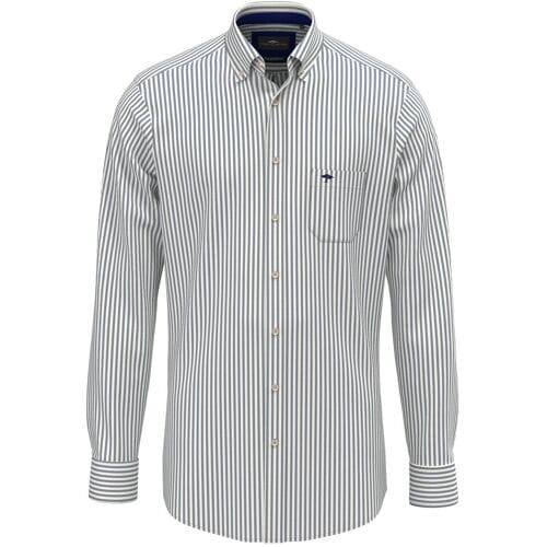 Fynch-Hatton Overhemd Poplin Stripe Button-Down Navy / male