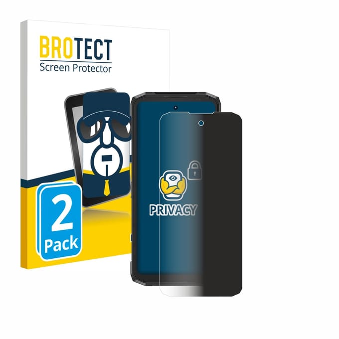 BROTECT - privacy screenprotector voor Doogee Fire 6 Power - Folie Beschermfolie Blauwlichtfilter 2 Stuks