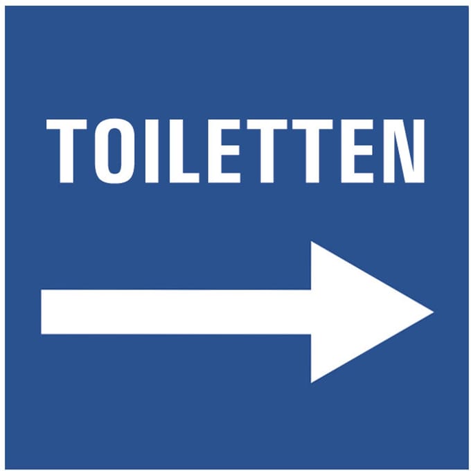 WC deur sticker toiletten rechts 200 x 200 mm