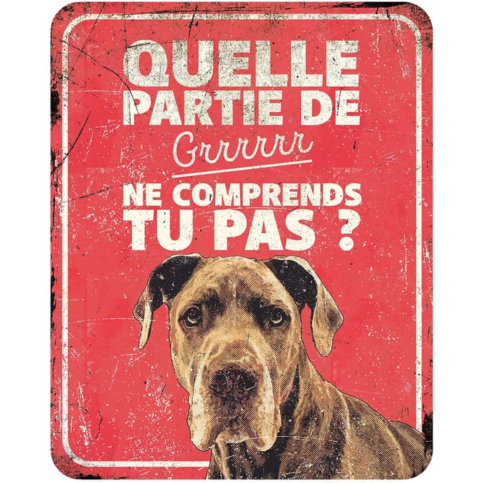 Waarschuwingsbord deense hond de D&D Home
