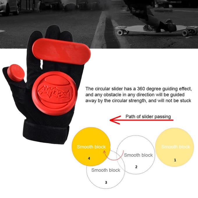 1 Paar Land Skateboard Slider Slide Handschoenen Longboard Skateboard Sliding Handschoenen red