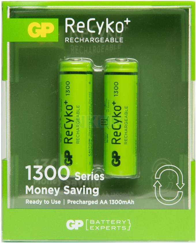 GP ReCyko+ Oplaadbare AA-batterijen - 1300 mAh - 2 stuks