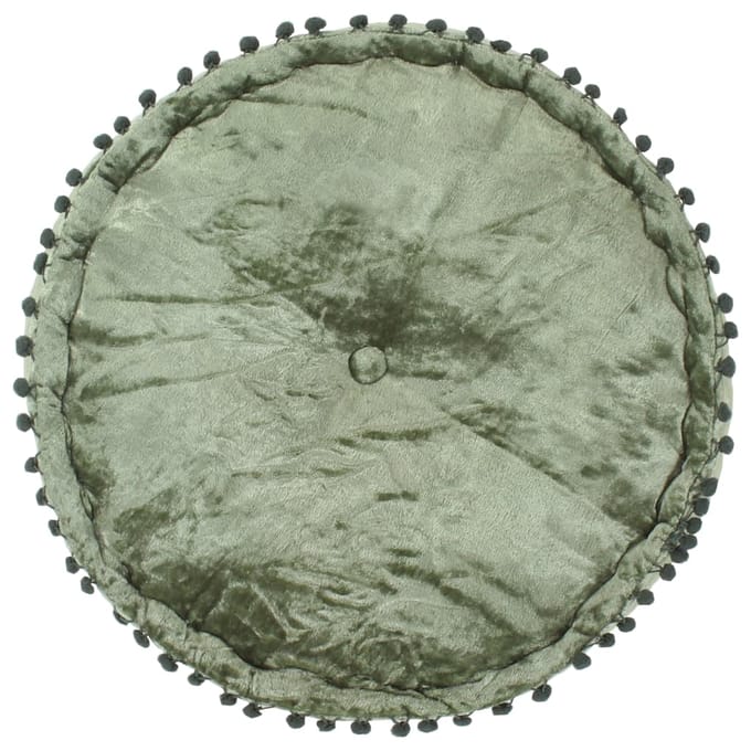 vidaXL - Poef - rond - 40x20 - cm - fluweel - groen