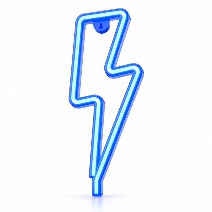 BOTC Neon lamp bliksem- Blauw- Nachtlamp- Neon wandlamp- Neon verlichting