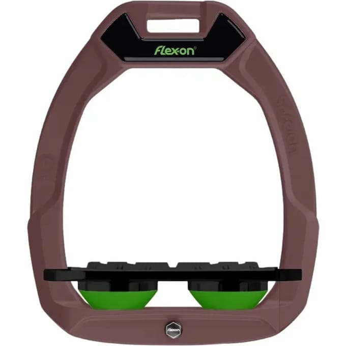 Veiligheid stirrups Paardrijden Plat Grip Bruin/Zwart/Groen Flex-On Safe-On