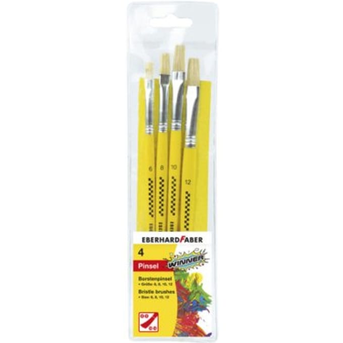 Eberhard Faber penselenset - Winner - 4 stuks - varkenshaar - 4-6-8-12 - EF-579923