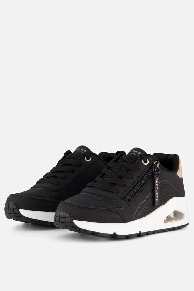 Skechers Uno Gen1 - Zip And Stride Meisjes Sneakers - Zwart/Ros�goud