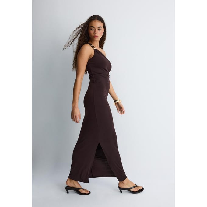 Stradivarius Jurk met metalen detail  Bruin S