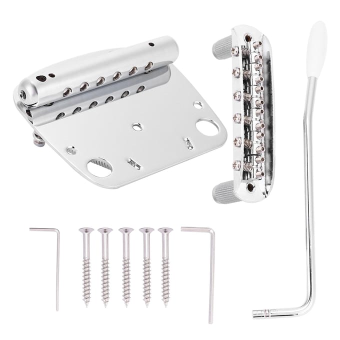 Tremolo Vibrato Staartstuk Brug Set voor Mustang Gitaar Vervangingsonderdelen white