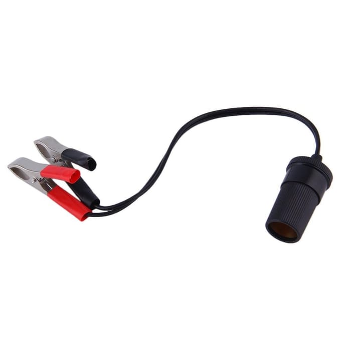 12v Auto Accu Terminal Clip-on Sigarettenaansteker Stroomaansluiting Adapter Klem black