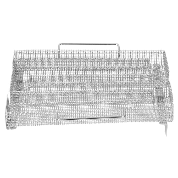 Grille de barbecue à fumée froide en forme de M, plateau de fumage en acier inoxydable pour fumage à froid/chaud gray