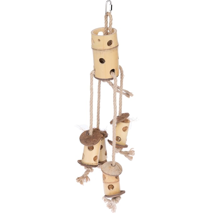 TIAKI snack- en klimspeelgoed van bamboe ca. Ø14x60cm voor vogels