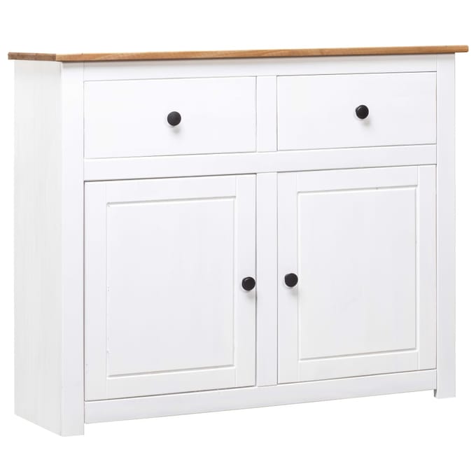 vidaXL - Dressoir - Panama - Range - 93x40x80 - cm - massief - grenenhout - wit