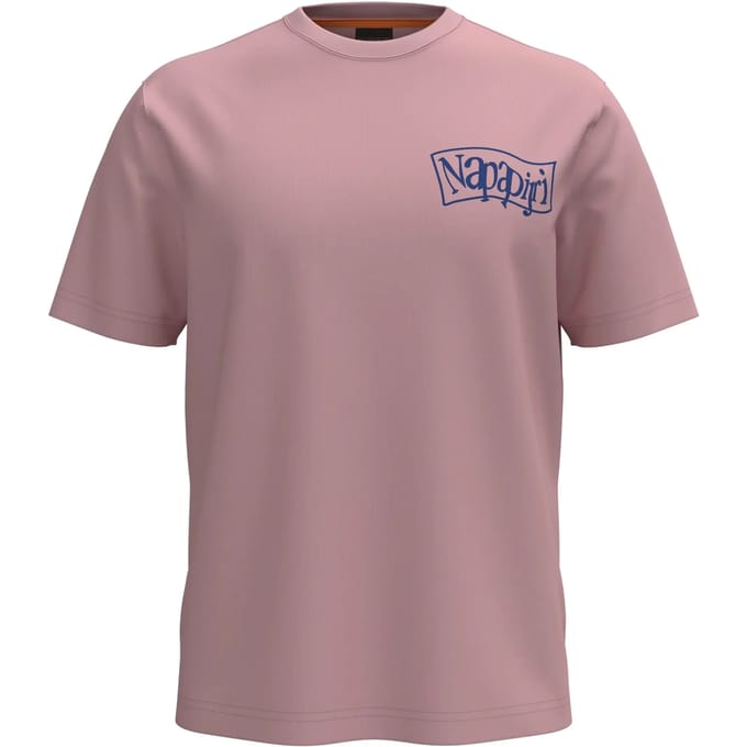 Napapijri Elior T-Shirt Met Grafische Print Op De Rug, Comfortabele Pasvorm, Roze