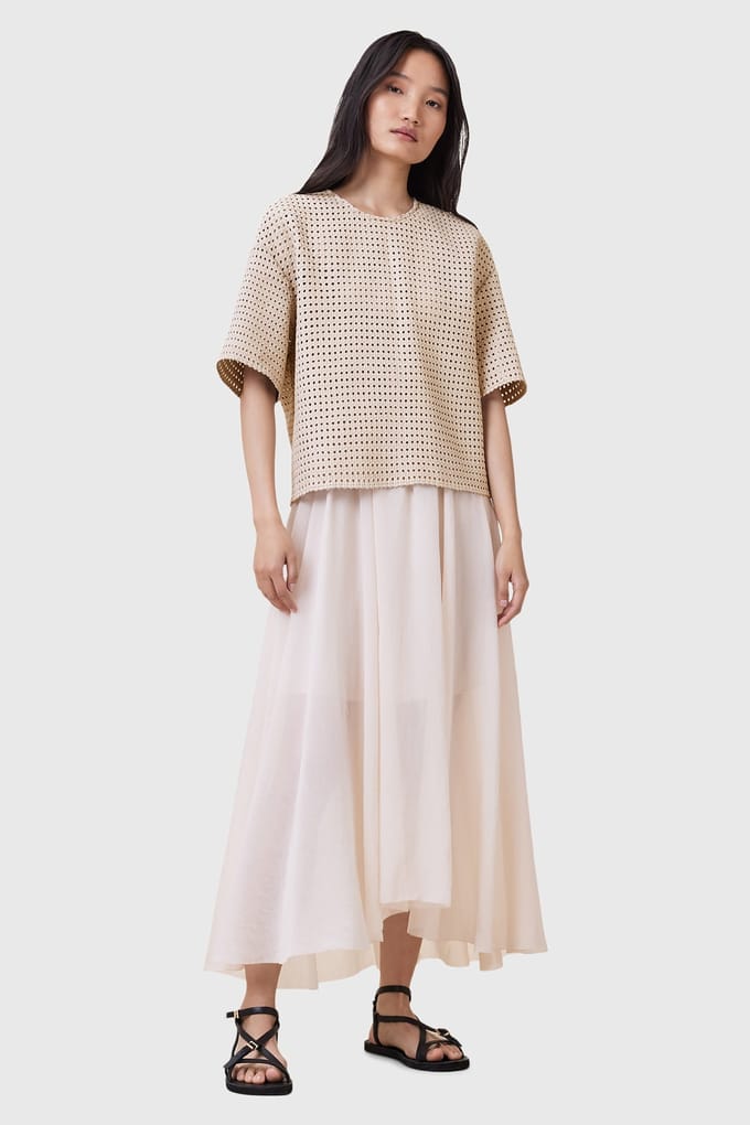 AllSaints Nessa Lea Tee Off White Größe: 12 | Blusen Outlet | Damen | Weiß