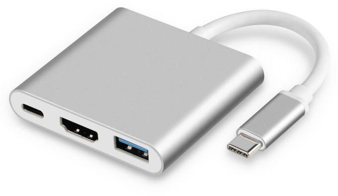 3-in-1 USB-C-hub met HDMI, USB 3.0 en PD-opladen