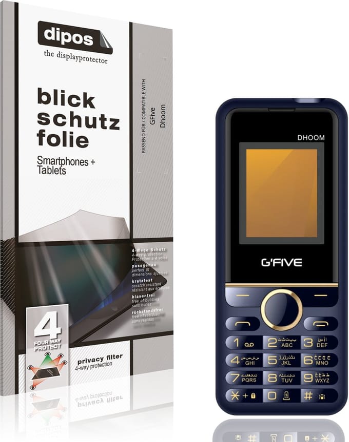 dipos – Matte Privacy Screenprotector geschikt voor GFive Dhoom | Anti-Spy Beschermfolie