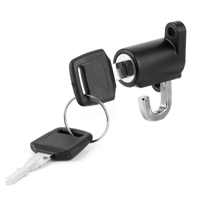 Universele Helm Lock Hanger Haak Kit met 2 Sleutels voor Motor Motorfiets Fiets gray
