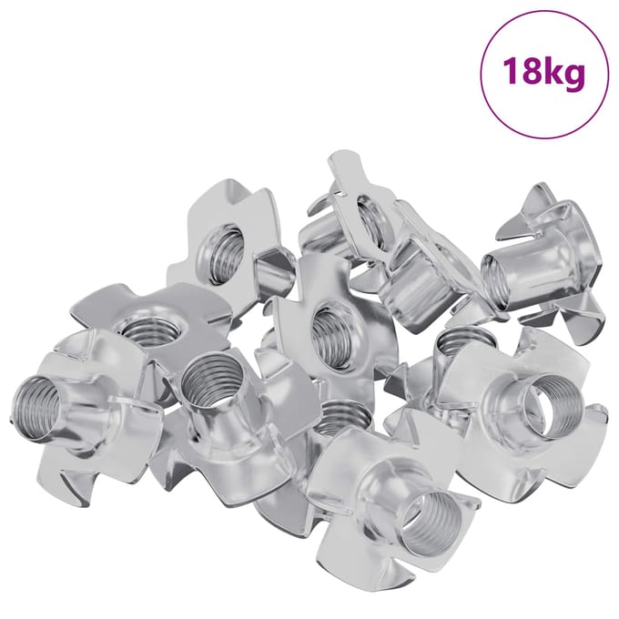 vidaXL - Geprongde - T-moer - 7200 - st - Zilver - M6 - mm - Staal