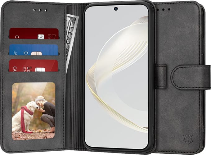 Hoesje geschikt voor Huawei nova 12s - Techsuit Diary Book Wallet Case - Zwart
