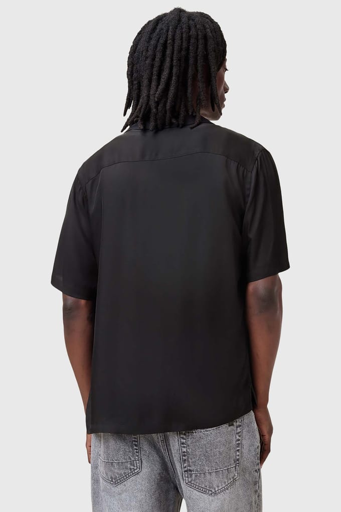 AllSaints Lovers Ss Shirt Jet Black Maat: S | Casual Overhemden Outlet | Heren | Zwart