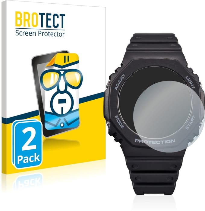 BROTECT - Screenprotector voor Casio G-Shock GA-B2100 - Folie Beschermfolie transparant 2 Stuks
