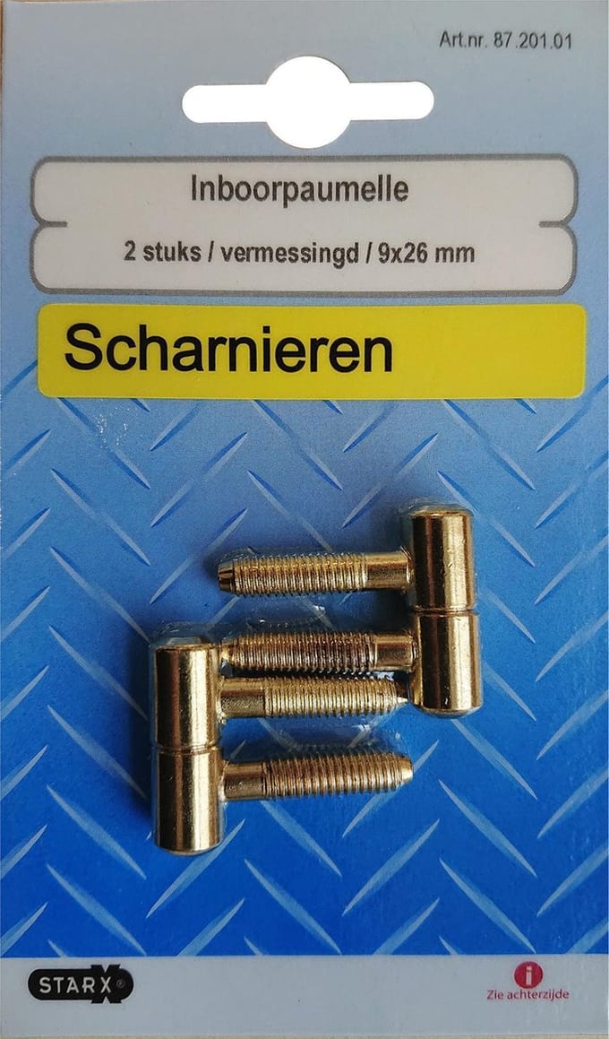 STARX inboorpaumelle | Ø 9x26mm | vermessingd | 2 STUKS