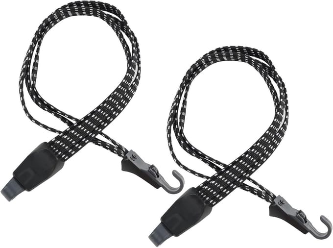 Set van 2 Fiets Spanbanden 65 cm – Verstelbare Bagageband met Haken voor Motor en Fiets