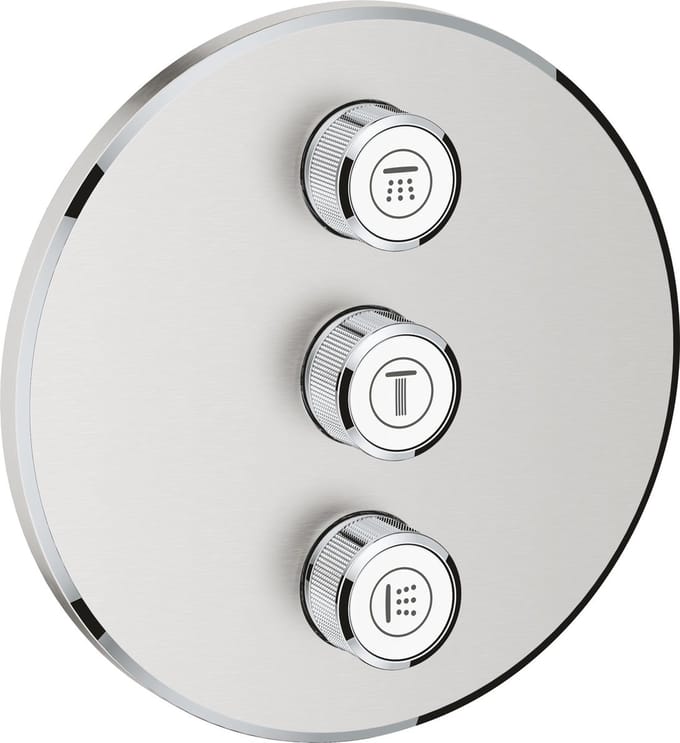 GROHE Grohtherm SmartControl - Drievoudig opbouwdeel - Volume (stopkraan) - Rond - RVS (supersteel)