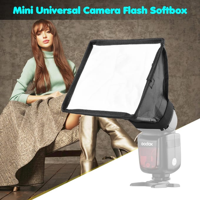 17 * 15 cm / 6,7 * 6 inch Mini Universele Camera Flitser Softbox Speedlite Diffuser Opvouwbaar met draagtas gray