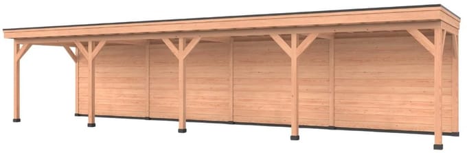 Douglas overkapping, 1200 x 250, Met achterwand, Westwood Comfort Basic