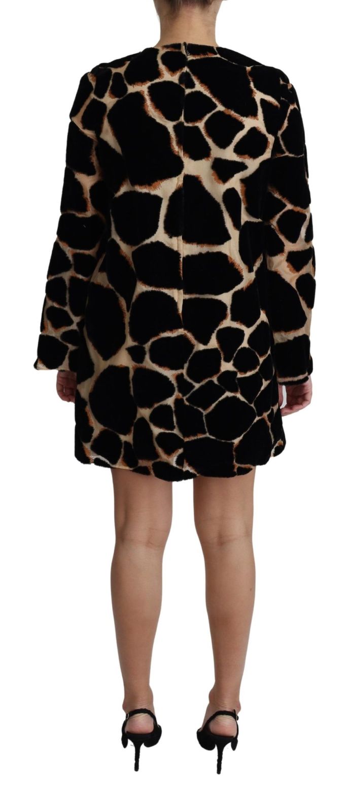 Fluwelen Mini Jurk Giraffeprint