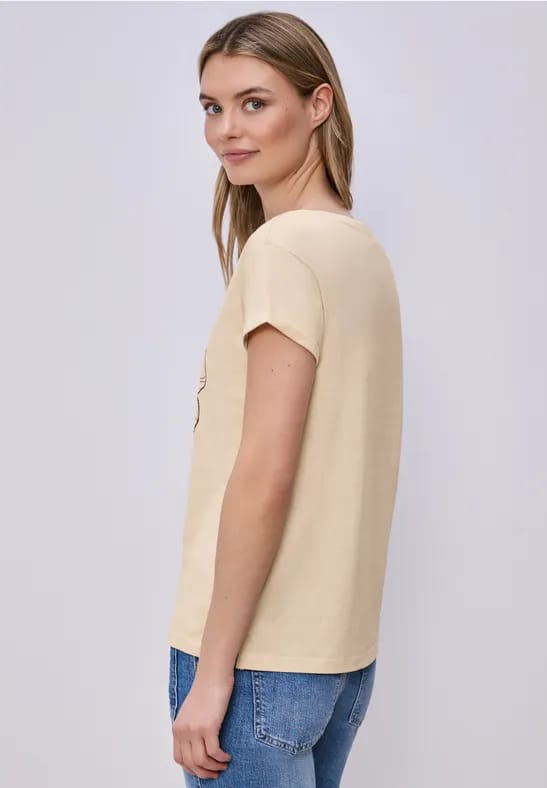 Shirt met korte mouwen en bloemen Artwork