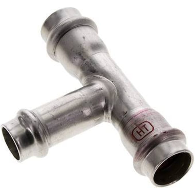 Tee Press Fitting - 15mm & 18mm Persmof - RVS