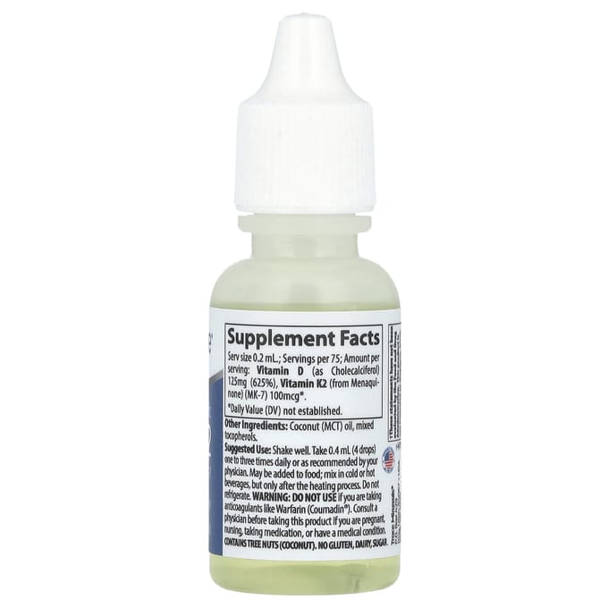 Oligoéléments, D3 + K2 ioniques, 0,5 fl oz (15 ml)