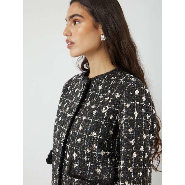 Y.A.S Yasvalenda ls tweed jacket show black