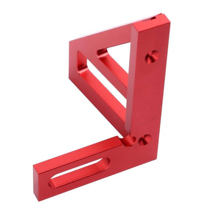 Règle de mesure multi-angles 3D 45 90 degrés Alliage d'aluminium Équerre de menuiserie Rapporteur d'onglet rouge