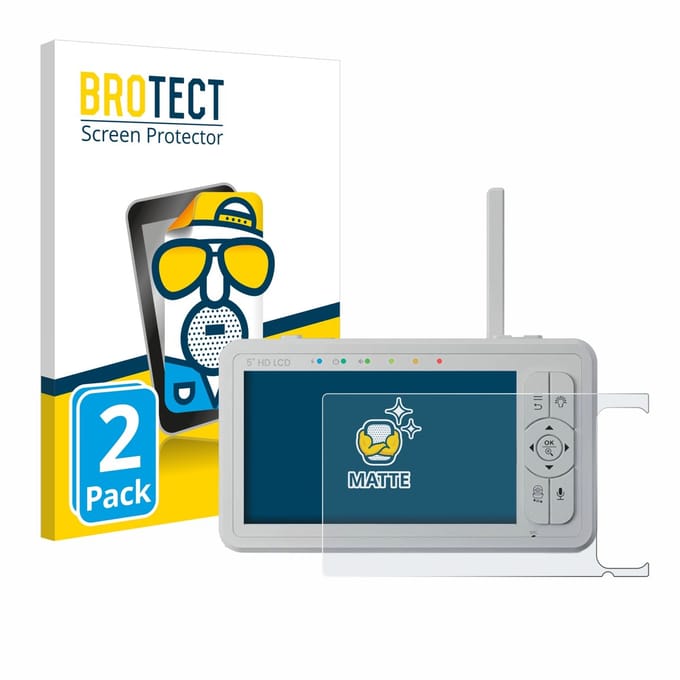 BROTECT - Screenprotector voor Babysense HD S2 5" - Folie Beschermfolie matte 2 Stuks