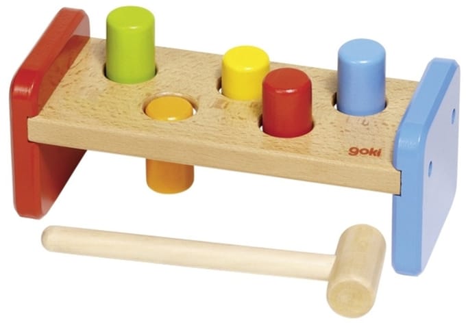 GOKI Klopbank - Kleuren - 21X9X8,5Cm - Hout