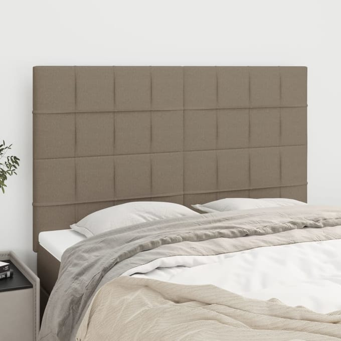vidaXL - Hoofdbord - taupe - 144x5x118/128 - cm - Stof