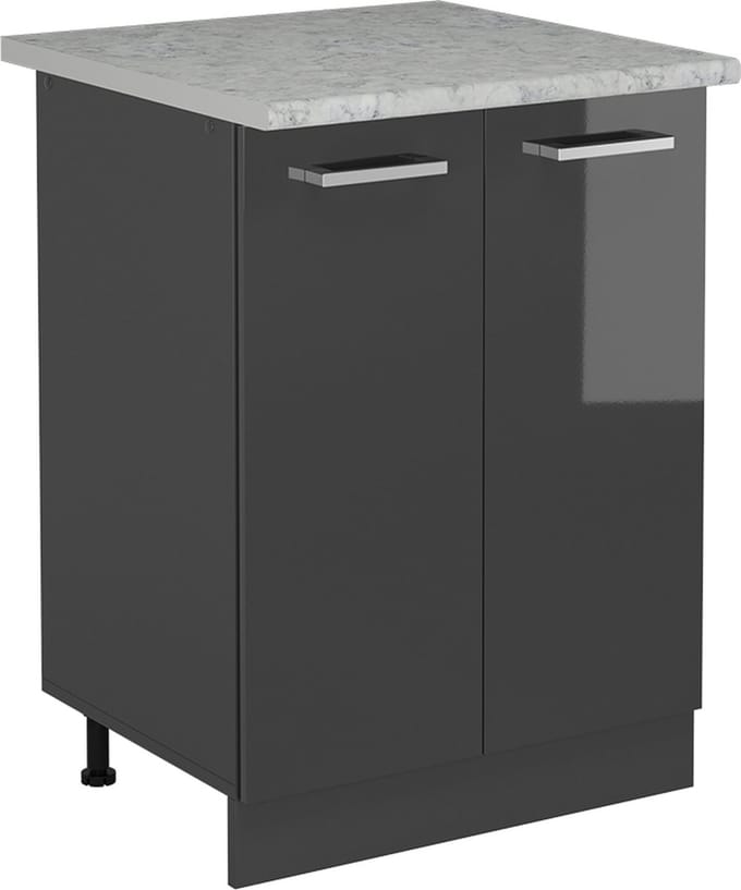 Vicco R-Line Keukenonderkast – 60 cm WB Marmer Antraciet Hoogglans