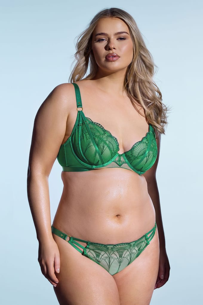 Playful Promises Groene Beugelbeha Met Kantborduursel Size 85F