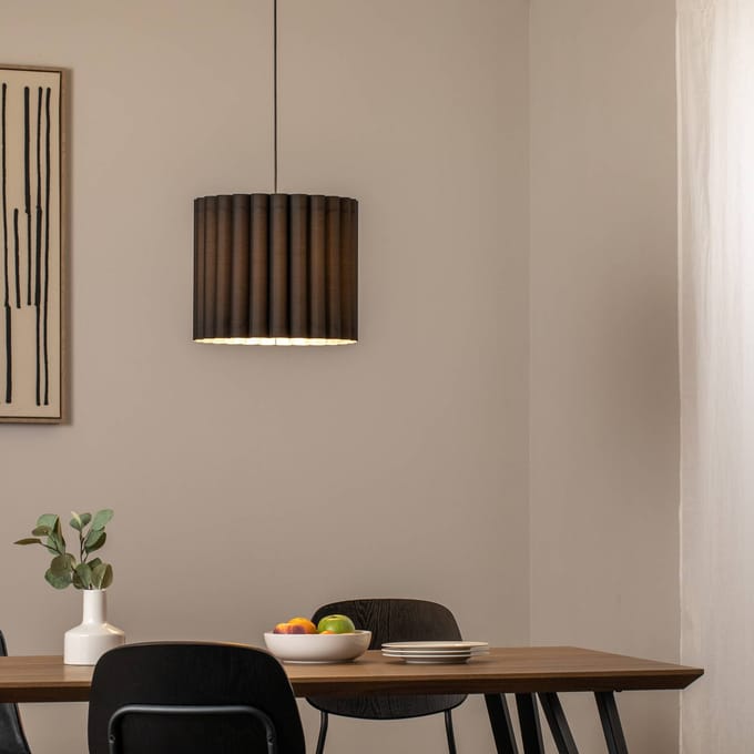 Duolla Hanglamp Aria, zwart, microvezel, E27